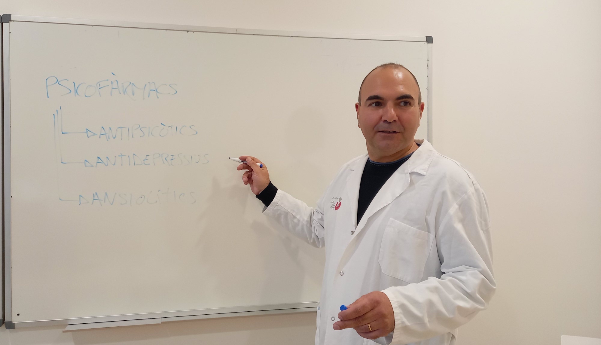 Manel durante una formación.